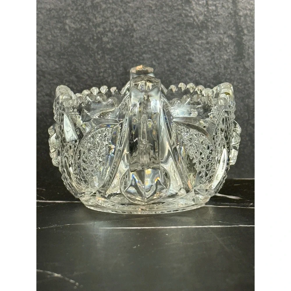 Vintage Marjorie by Cambridge Open‎ Sugar and Creamer Pressed Glass Star & Arch